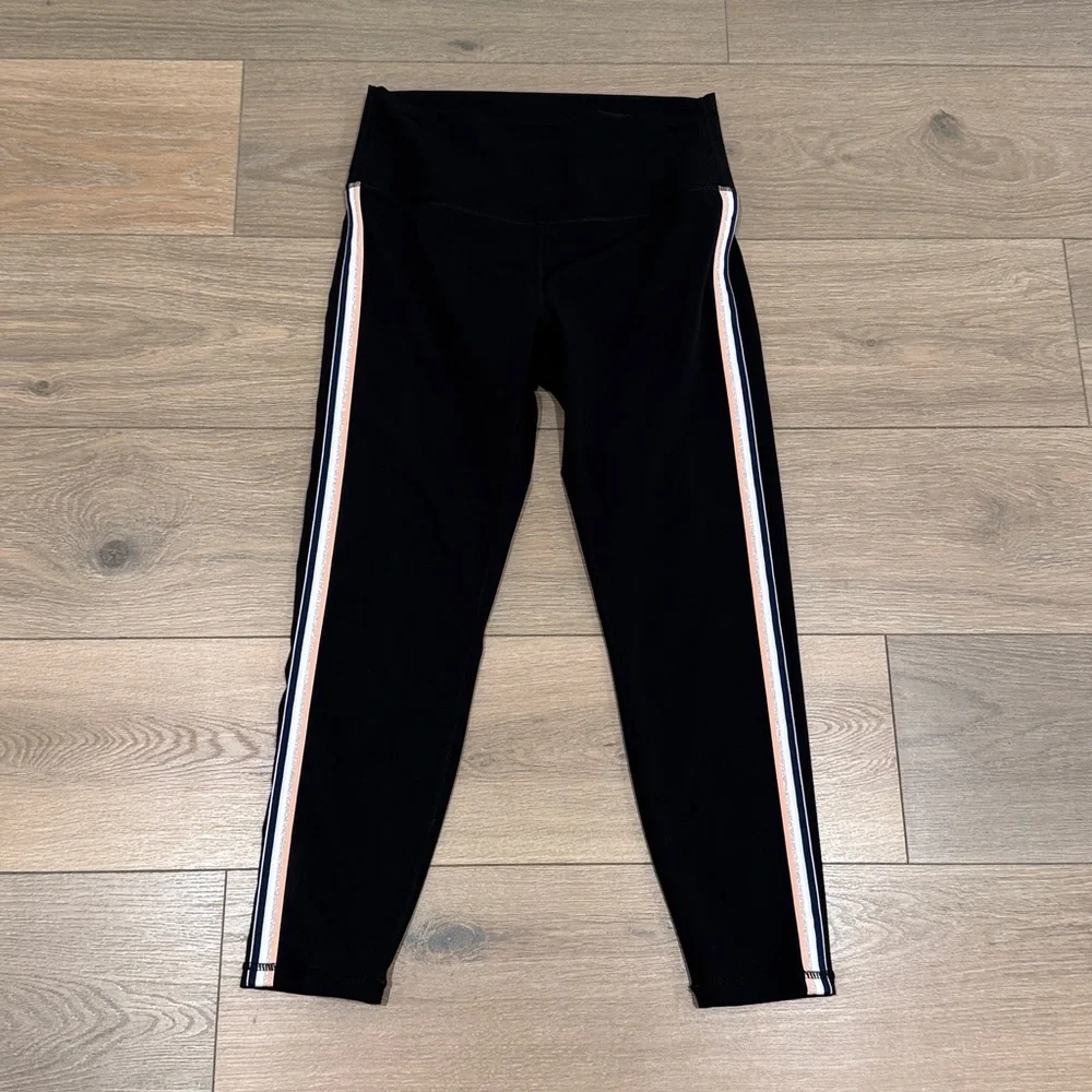 ZYIA ACTIVE‎ Pink Rainbow Black Luxe Hi-Rise 7/8 Workout Yoga Legging Size 8-10